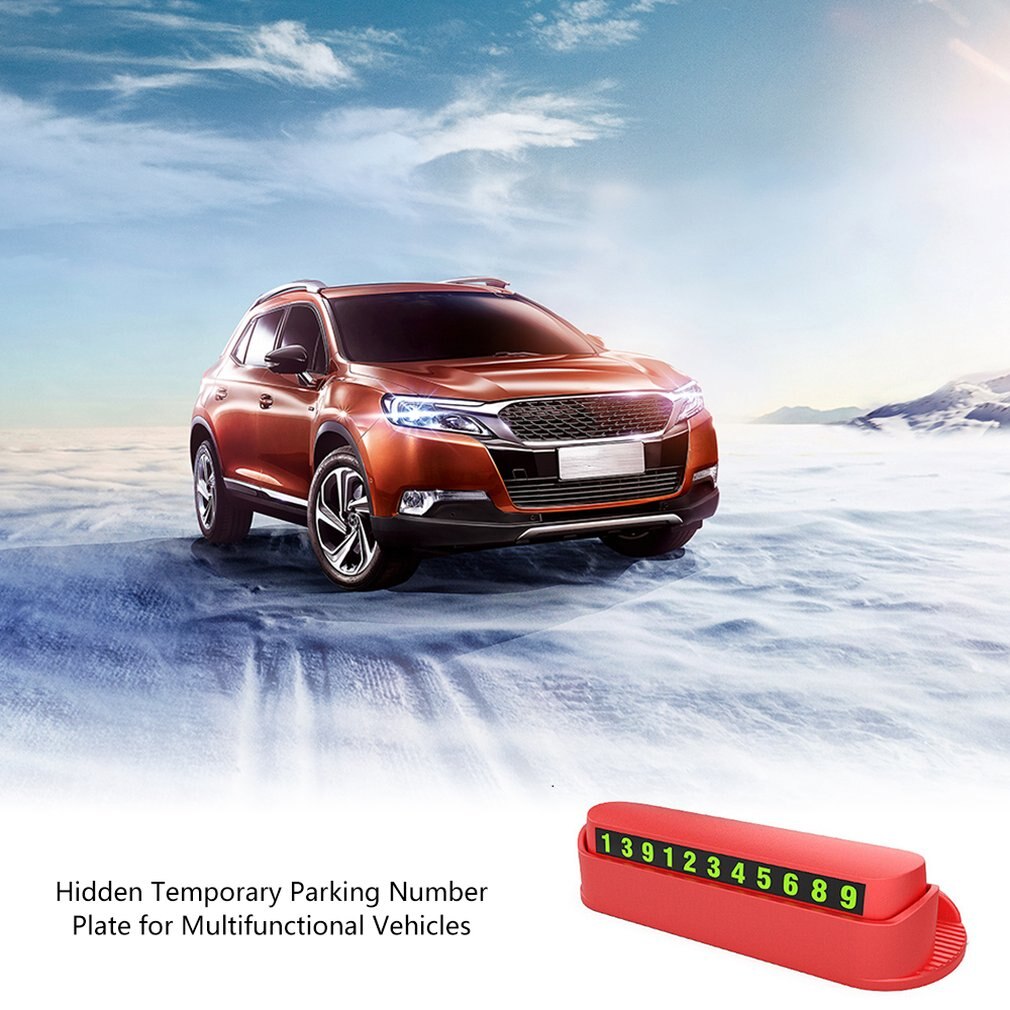 Soporte de teléfono multifunción/Número de estacionamiento de coche con prensa de alta definición, ambientador de tarjeta temporal luminoso para estacionamiento, pegatina de Perfume para coche