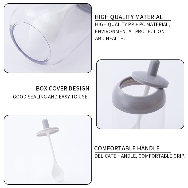 1 st gjutolja burk honung kryddkrukor salt burkar förvaringsbehållare peppar krydda kök med sked / borste / pinne och lock ^ o ^