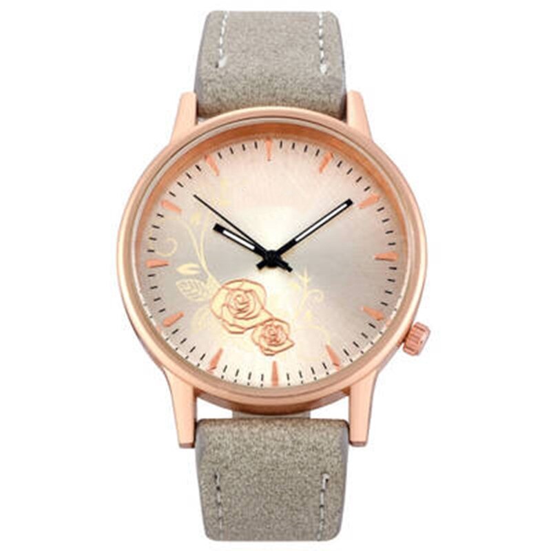1Pcs Vrouwen Horloges Frosted Lederen Band Bloem Prachtige Dames Klok Leeftijd Meisje Horloge Gmt Relojes Mujer Bayan Saat: C