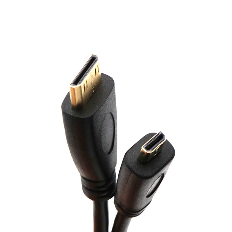 Mini HDMI Compatible macho a Micro HDMI Compatible macho HD datos C a D ordenador móvil Cable de conexión de tableta de alta definición