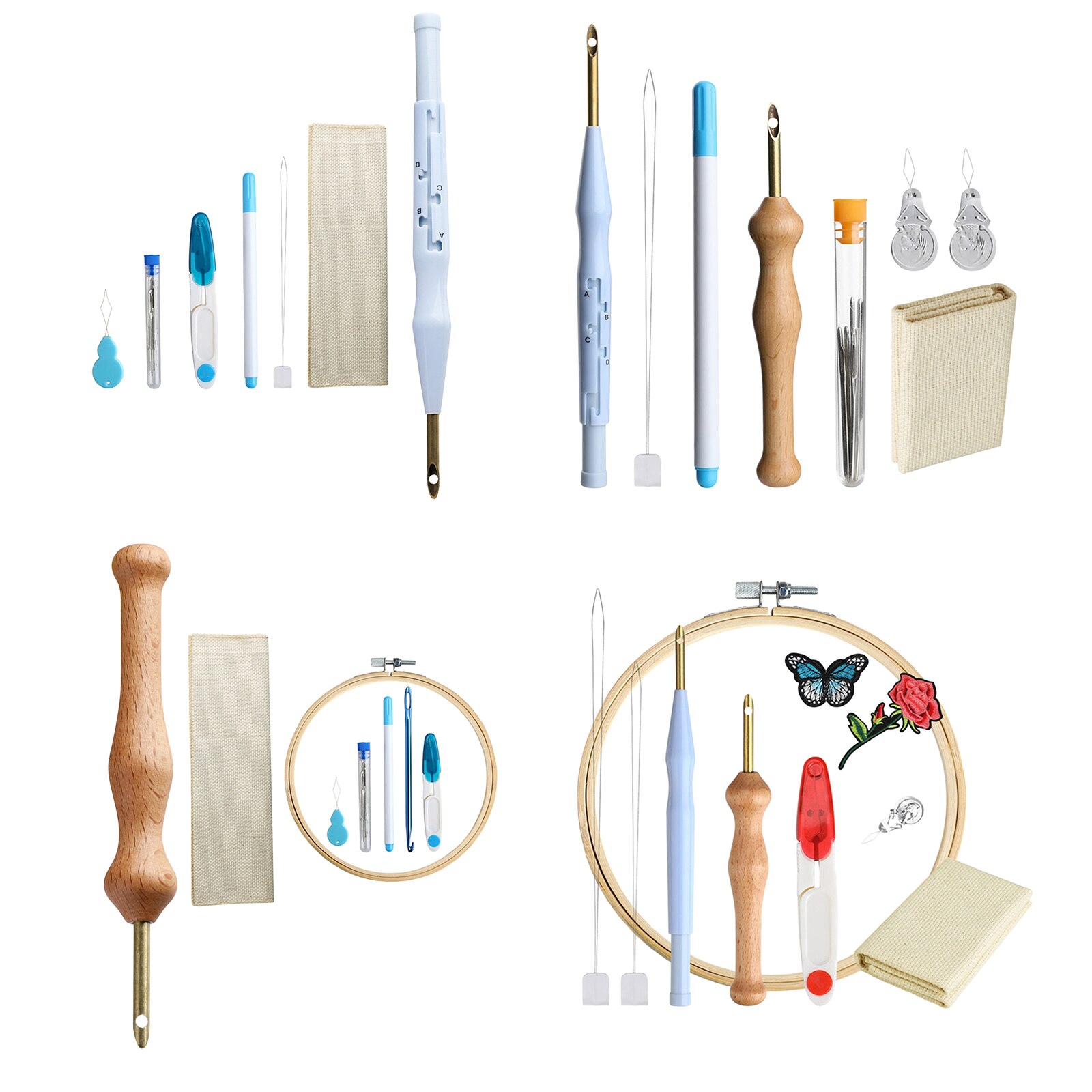 7pcs/Set Punch Needle Embroidery Kits for Embroidery Floss Cross Stitching