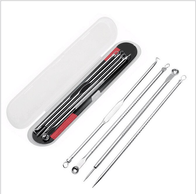 4-8pcs Acne Pin Pimple Extractor Risk Free Pimple Pin Stainless Steel Blackhead Remover Pimple Extractor Facial Care Tools: Set A