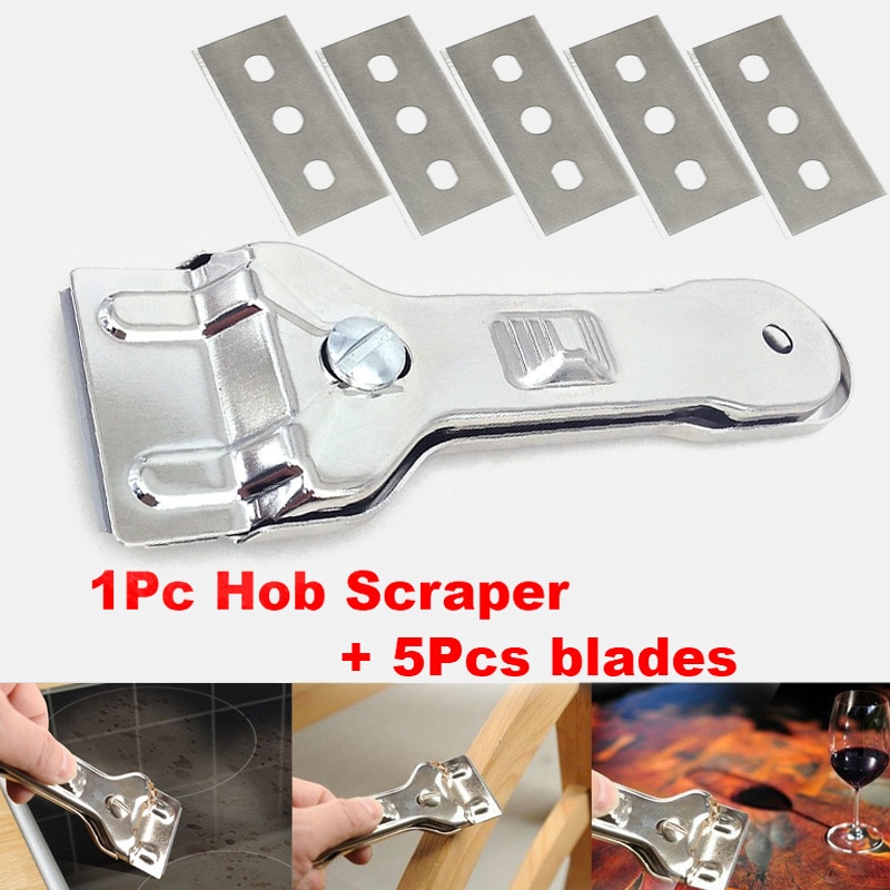 1PC Multifunction Glass Ceramic Hob Scraper Cleaner Oven Cooker Tools Utility Knife Remover With 5pcs Blade For Cleaning