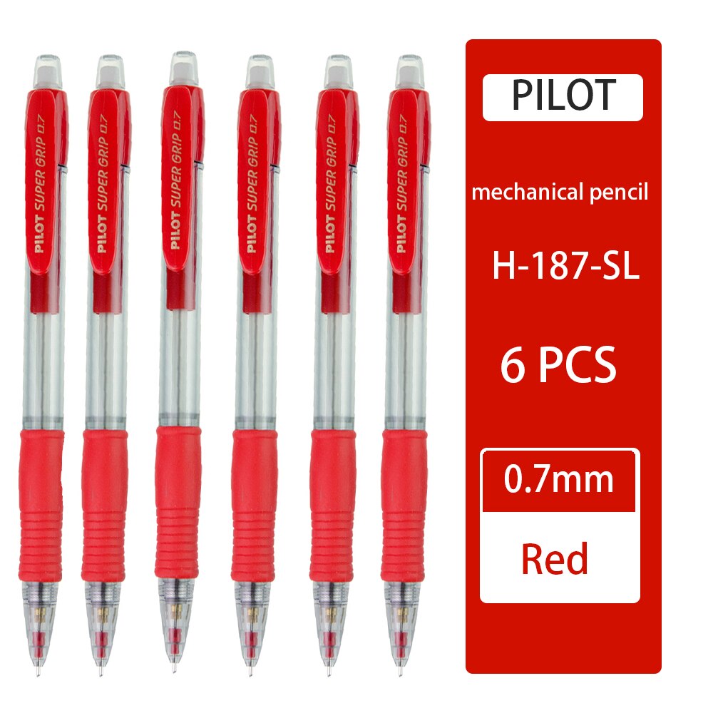 6pcs/lot Mechanical Pencil 0.7 MM JAPAN PILOT H-187-SL office and school stationery 3colors to choose: Red