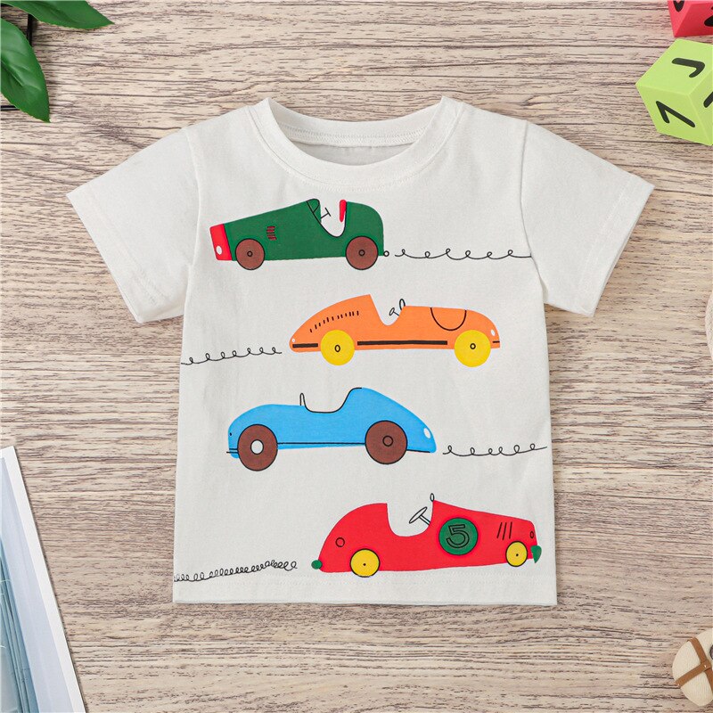 Zomer Kind Cartoon T-shirt Kinderen Katoen Korte Mouw Baby Jongens Meisjes Half Mouw Top Dunne Peuter Outdoor Sport Shirt