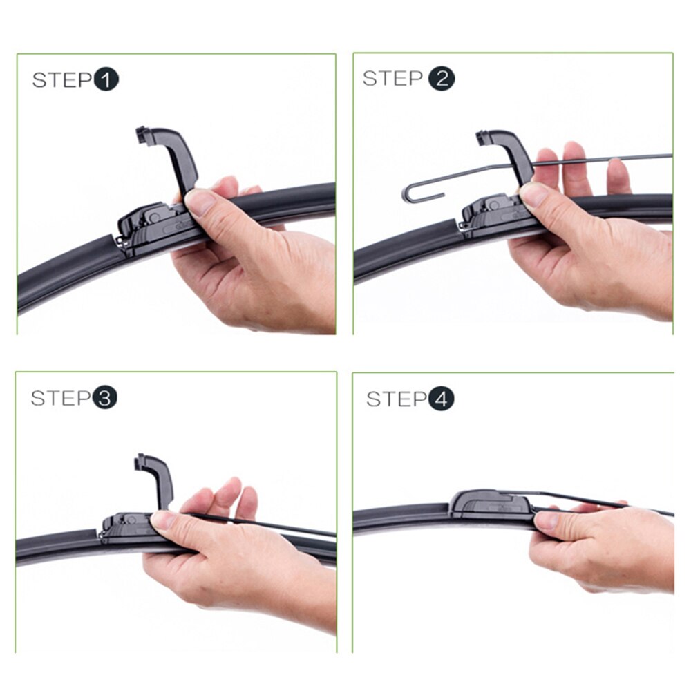 Car Windscreen Wiper Blade U-type U Type J Hook Soft Frameless Rubber Clean Windshield Wiper 14 16 18 19 20 21 22 24 26 inch