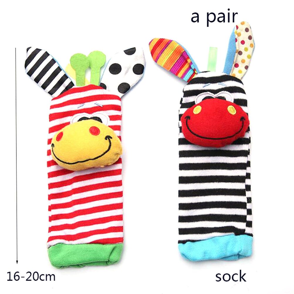 Baby Baby Kids Sokken Rammelaar Speelgoed Pols Rattle And Foot Sokken Hand Voet Developmental Speelgoed 0 ~ 24 Maanden Maanden