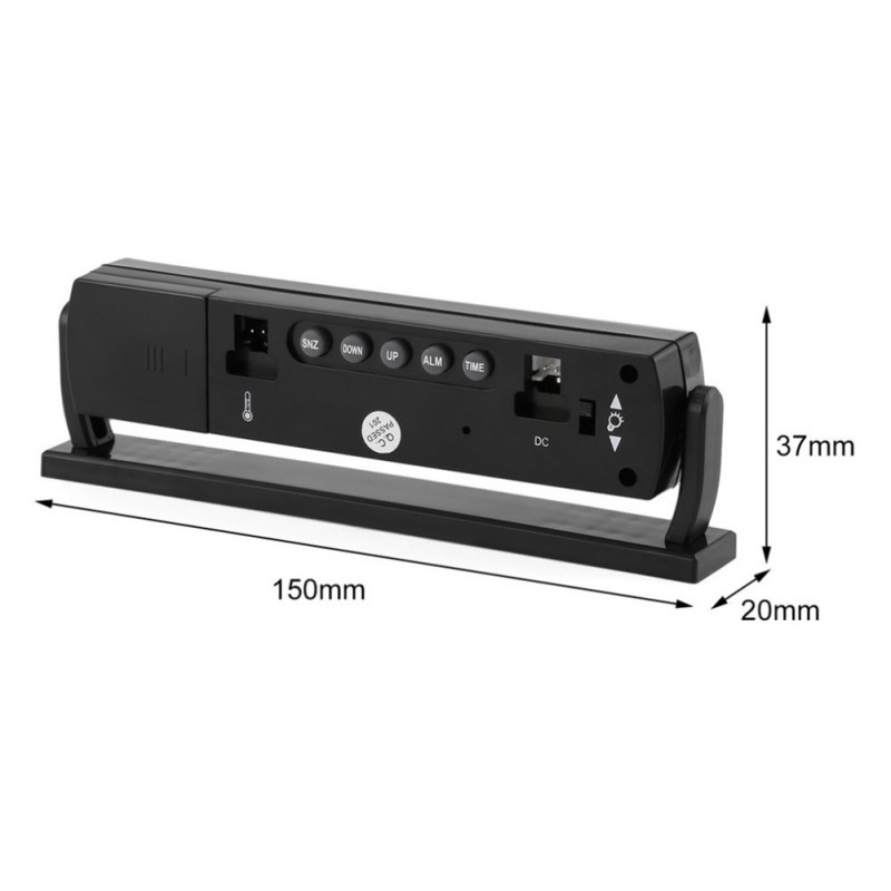 Auto Clock Voltage Digitale LCD Auto Thermometer Wekker