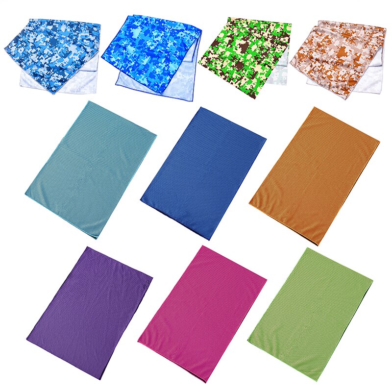1pc kall handduk snabbtorkande badrum simning sport löpning snabbt torr handduk is cool yoga klättring ridning simhandduk: Slumpmässig