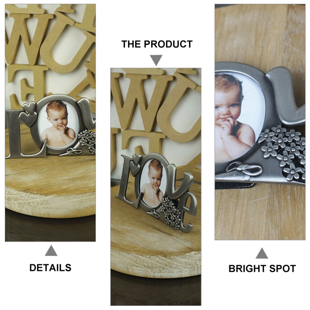 Metal Word Photo Holder Picture Frame Table Photo Frame Decor