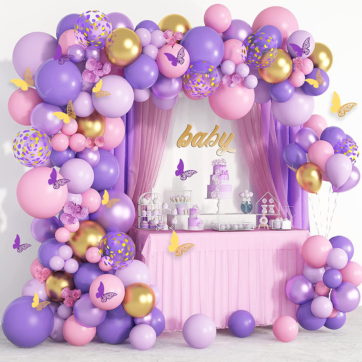 Zarte rosa Gold Ballon Girlande Bogen Bausatz Hochzeit Geburtstag Party Dekoration Erwachsene freundlicher Baby Dusche Dekor Ballon Hochzeit liefert