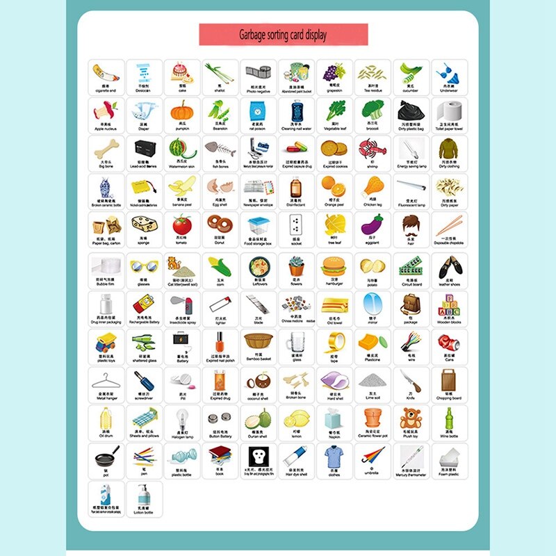 Garbage Sorting Toy Early Educational Toys Mini Trash Can Clean Trash Sorting Learn Basic Life Skills