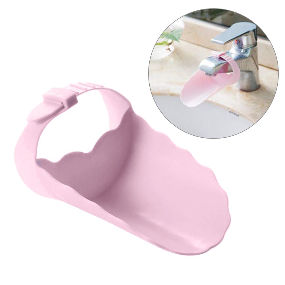 Kids Bathroom Faucet Extender Cartoon Kids Baby Wash-Hand Faucet Extension Bathroom Kitchen Accessories: Pink