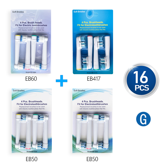 Têtes de brosse à dents électrique pour Oral B, tête de brosse de resubdivision pour la vitalité, buses Oral-B: GRIS