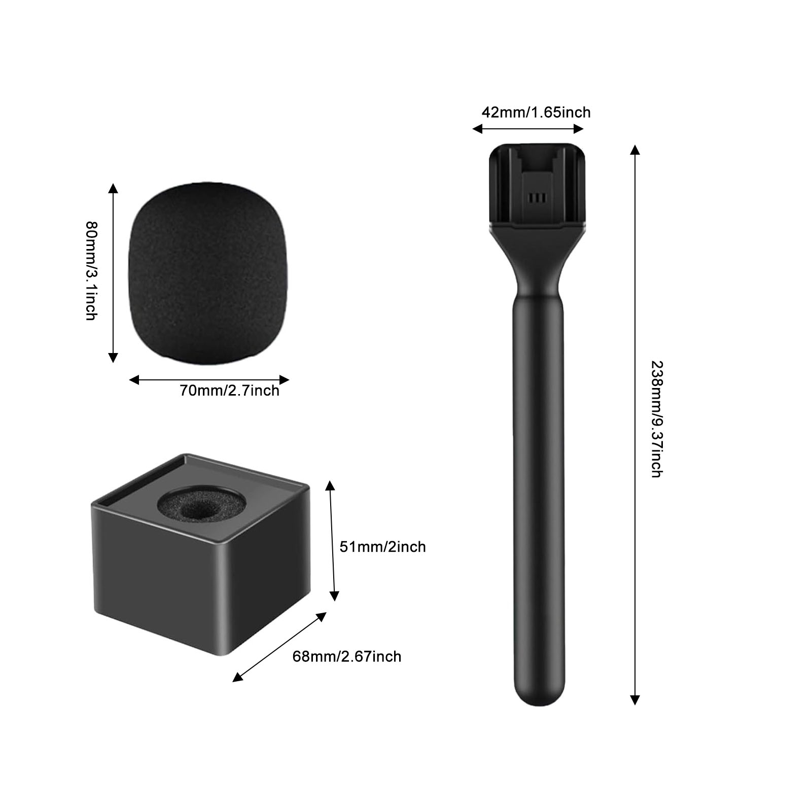 Supporto per microfono Nterview Supporto per microfono portatile compatto e leggero Portatile ampiamente utilizzato con bandiera per Rode Wireless GO II