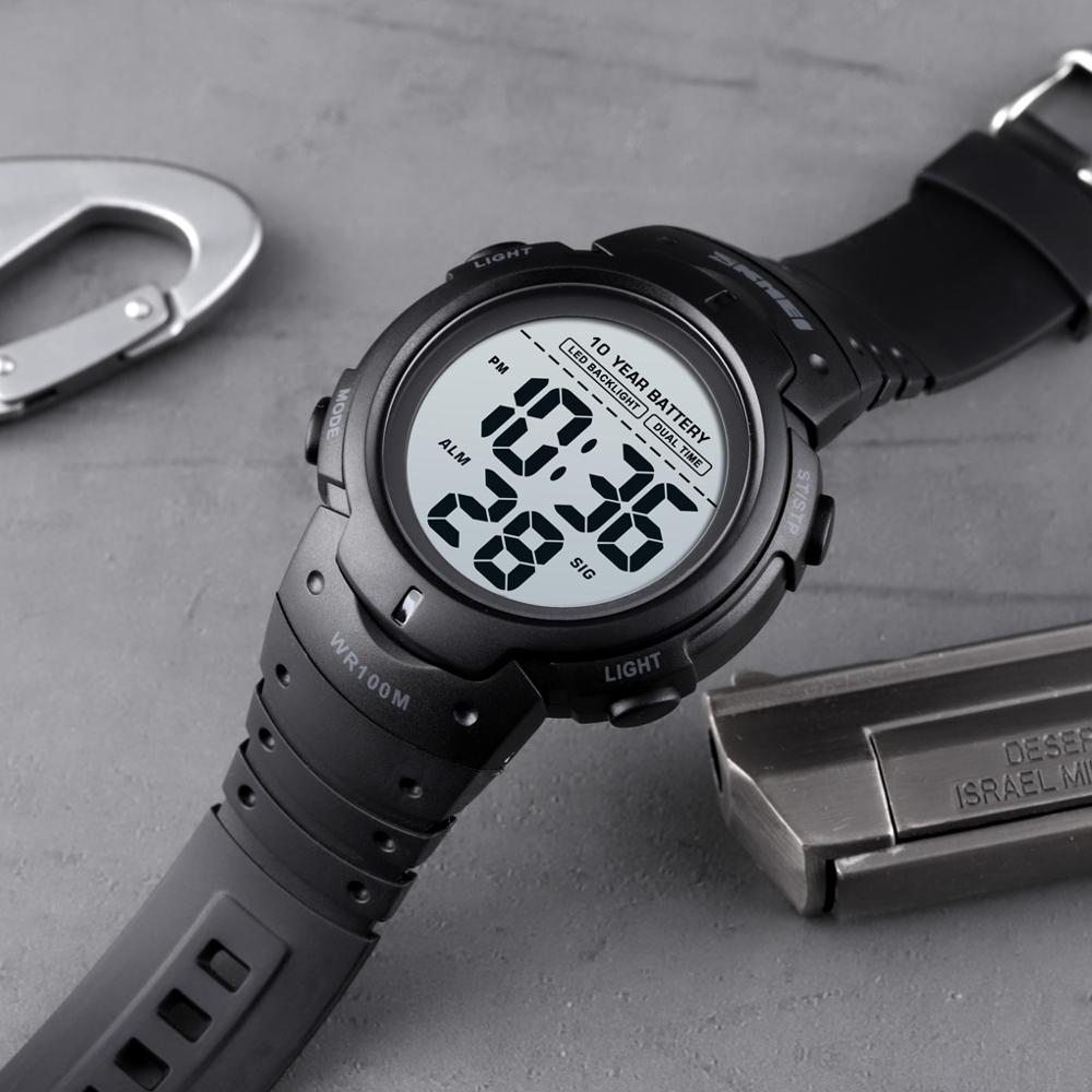 Skmei vanntett sportsklokke til menn svømming vekkerklokke multifunksjonsklokke ledet digital armbåndsur relogio masculino 1560