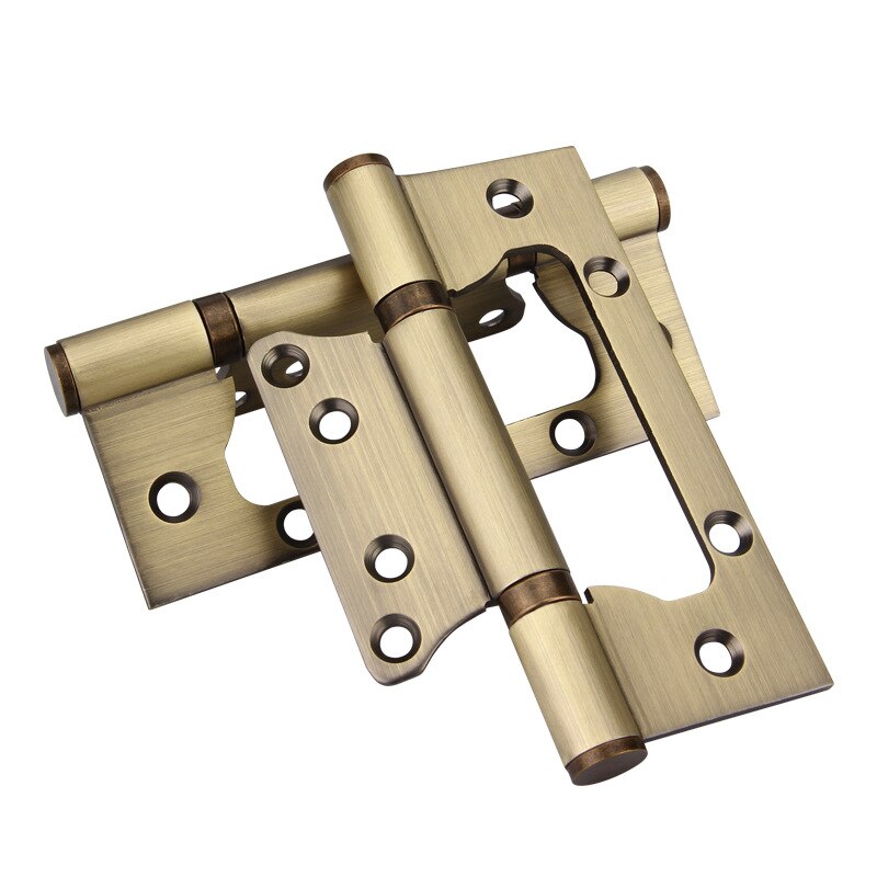 Stainless Steel 4 inch master hinge Various colours Slotted wooden door bearing hinge Hardware for doors and windows: Antique brass