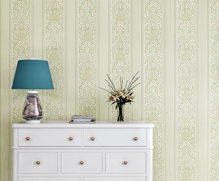 3D Victoriaanse Damast Reliëf Behang Roll Luxe Klassieke Bloemen Behang Woonkamer Slaapkamer Muur Decor