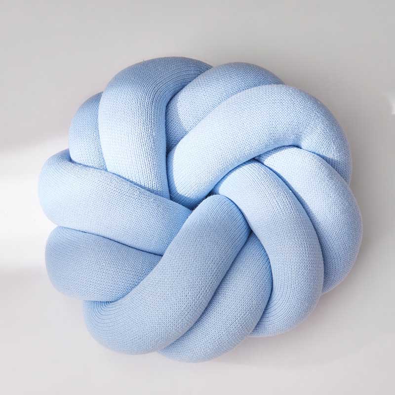 Nordic knot kudde knut kudde kudde knut dekor tupplur kudde knut heminredning nordisk barnrum dekor 25 x 25cm: Blå