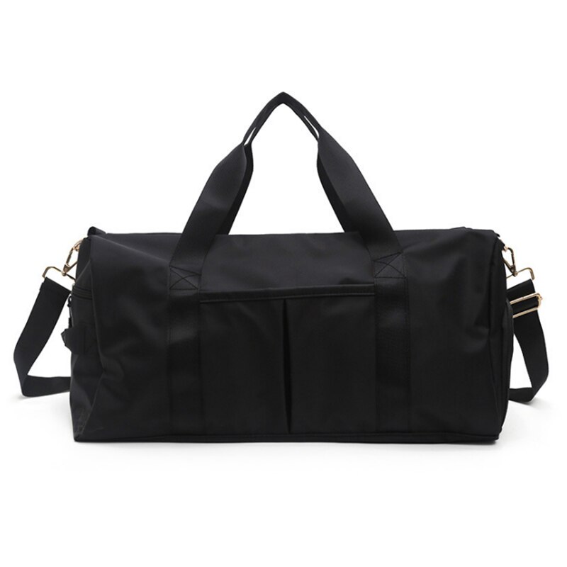 Sac de voyage de grande capacité salle de sport sac de sport de natation séparé vêtements humides chaussure poche épaule messager Couple sac à main: Black
