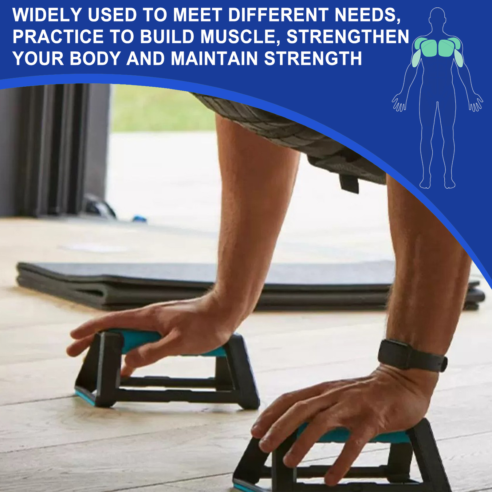 drücken-hoch-Ständer für Heim-Fitnessstudio-Übungen, ergonomisches , rutschfeste Fitnessstruktur, Arm-/Brust-Muskeltrainingsgeräte