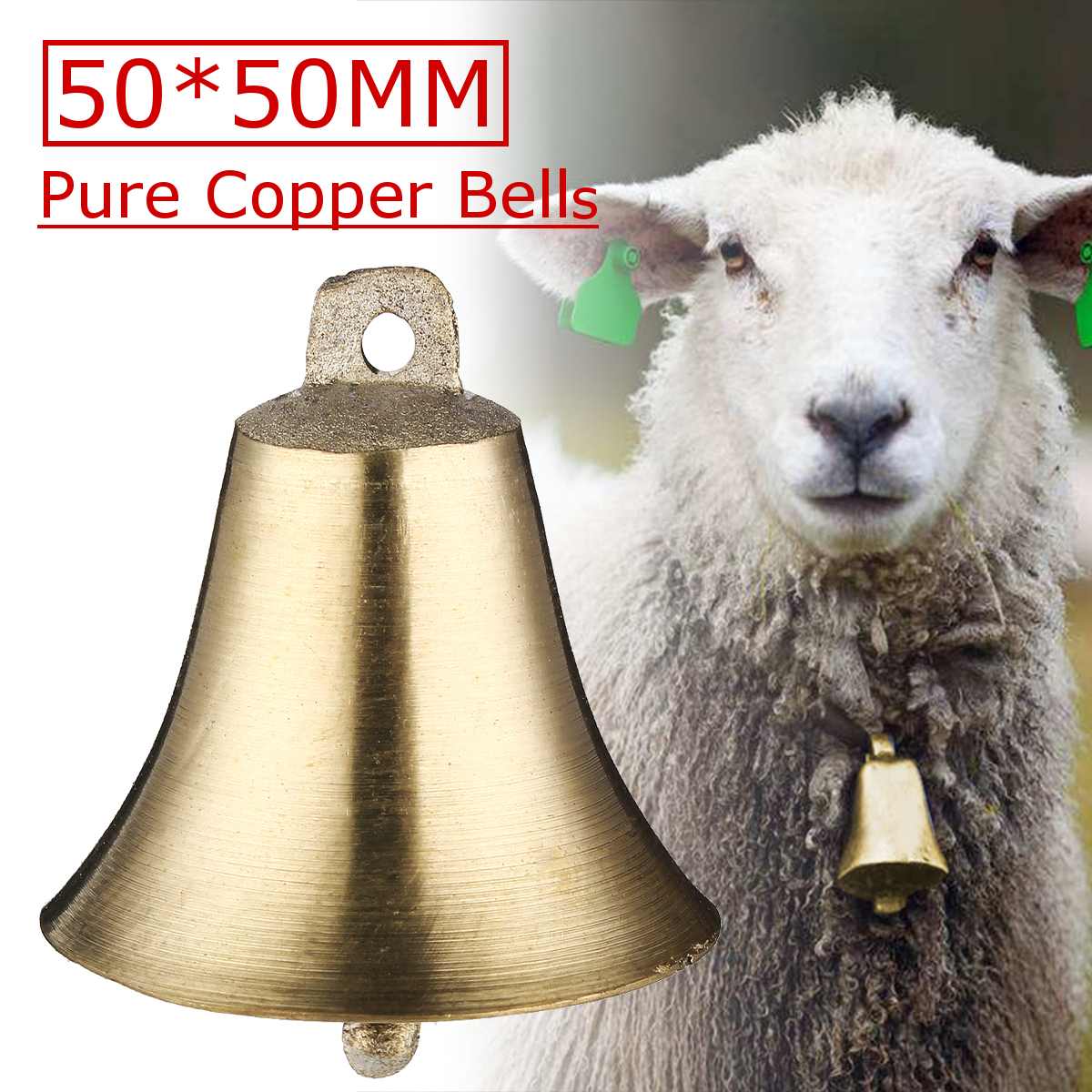 Loud Copper Sheep Bells Cow Horse Livestock Animal Husbandry Bell Sound Super Loud Brass Crisp Farther Farm Grazing Bell Decor