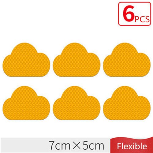 Clouds Reflective Stickers Night Safety Reflective Warning Tapes for Car Decals Decoration Made with 3M Materials: CloudFLYellow