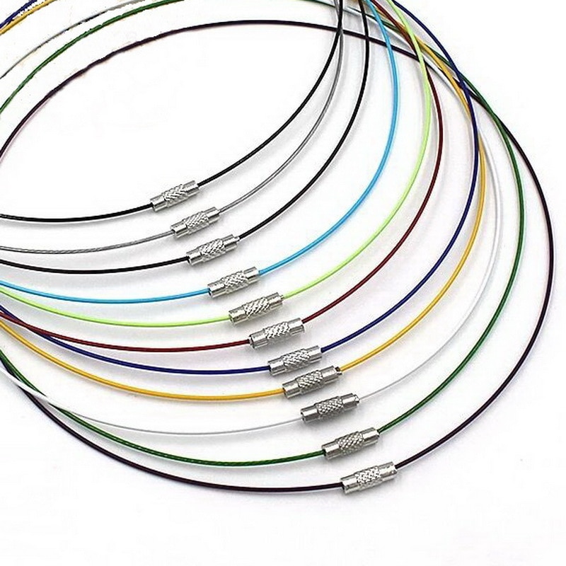 Torquímetro de fio de aço inoxidável, 1mm fino colar de fivela turnfivela torques aprovação 45cm