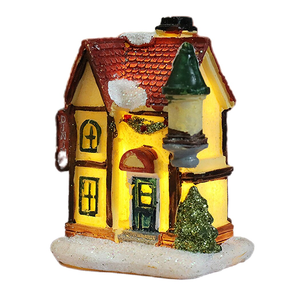 Christmas Decor Lighting Miniature Ornament Village Houses Xmas LED Light House: Style 5