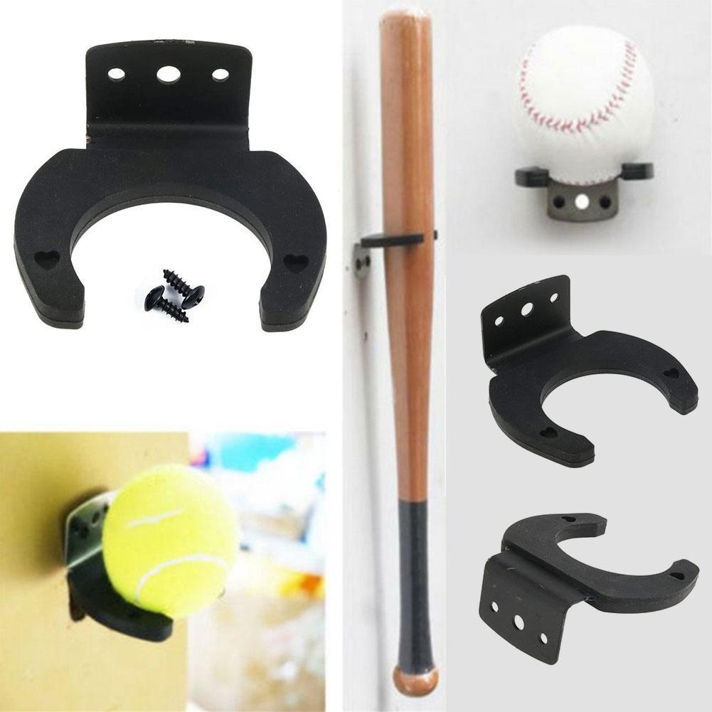 1 Set Black Baseball Bat Display Hanger Holder Wall Mounting Easy Rack Instal with Kit Stand Mount Q6C9