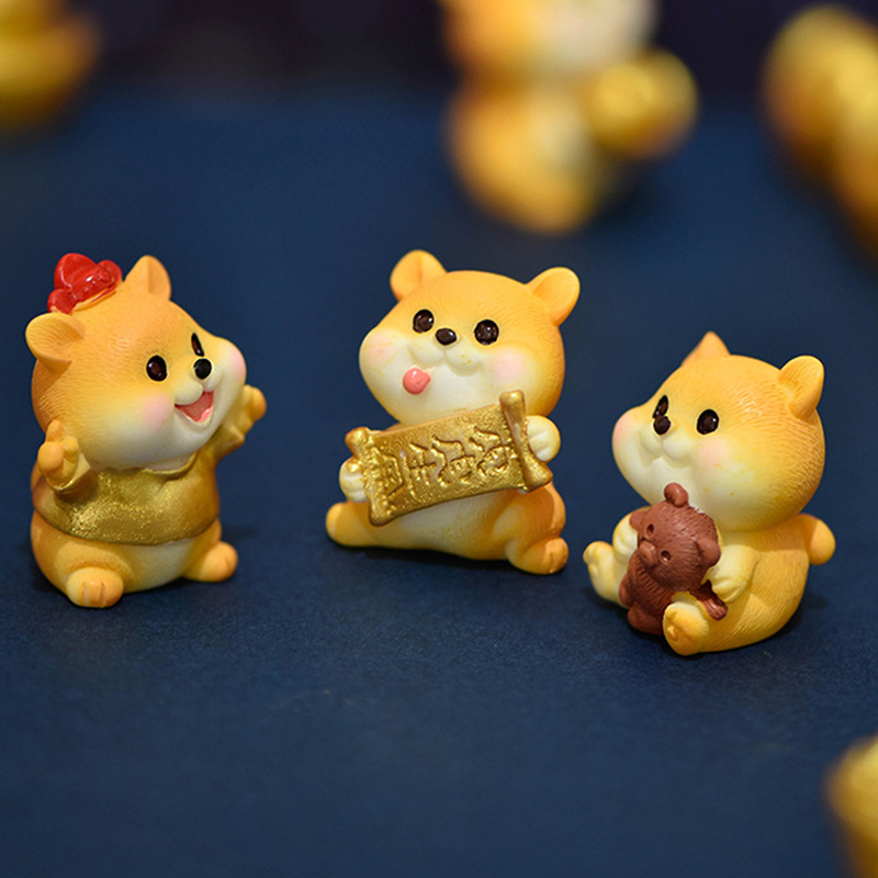 Harz Hund Ornament Familie Micro Landschaft Dekoration Miniaturen Figuren Home Decor Welpen Zubehör