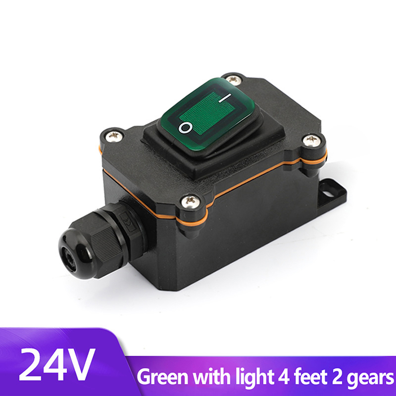 Inline Power Cord 110V-220V 12V-24V Marine Rocker Switch On Off Waterproof IP67 Junction Box 20A High Current Connector Outdoor: Brown