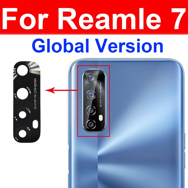 Terug Achteruitrijcamera Glas Lens Voor Oppo Realme 7 8 Pro 7i 8i 8S Global 5G Achteruitrijcamera lens Voor Realme 7pro 8pro Met Sticker Reparatie