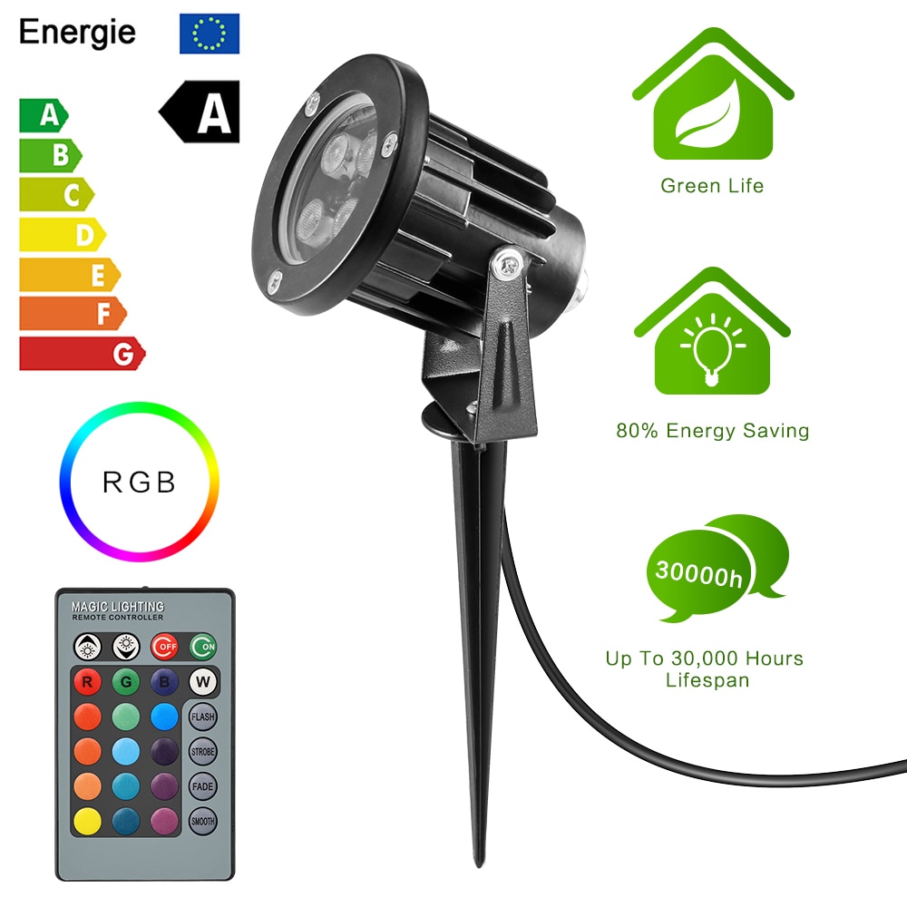 Nurmikon valonheitin rgb 6/8/12w led maisemavalot vedenpitävä  ip65 led puutarhavalo ulkovalaisin piha 85-265v pistokkeella kaukosäätimellä