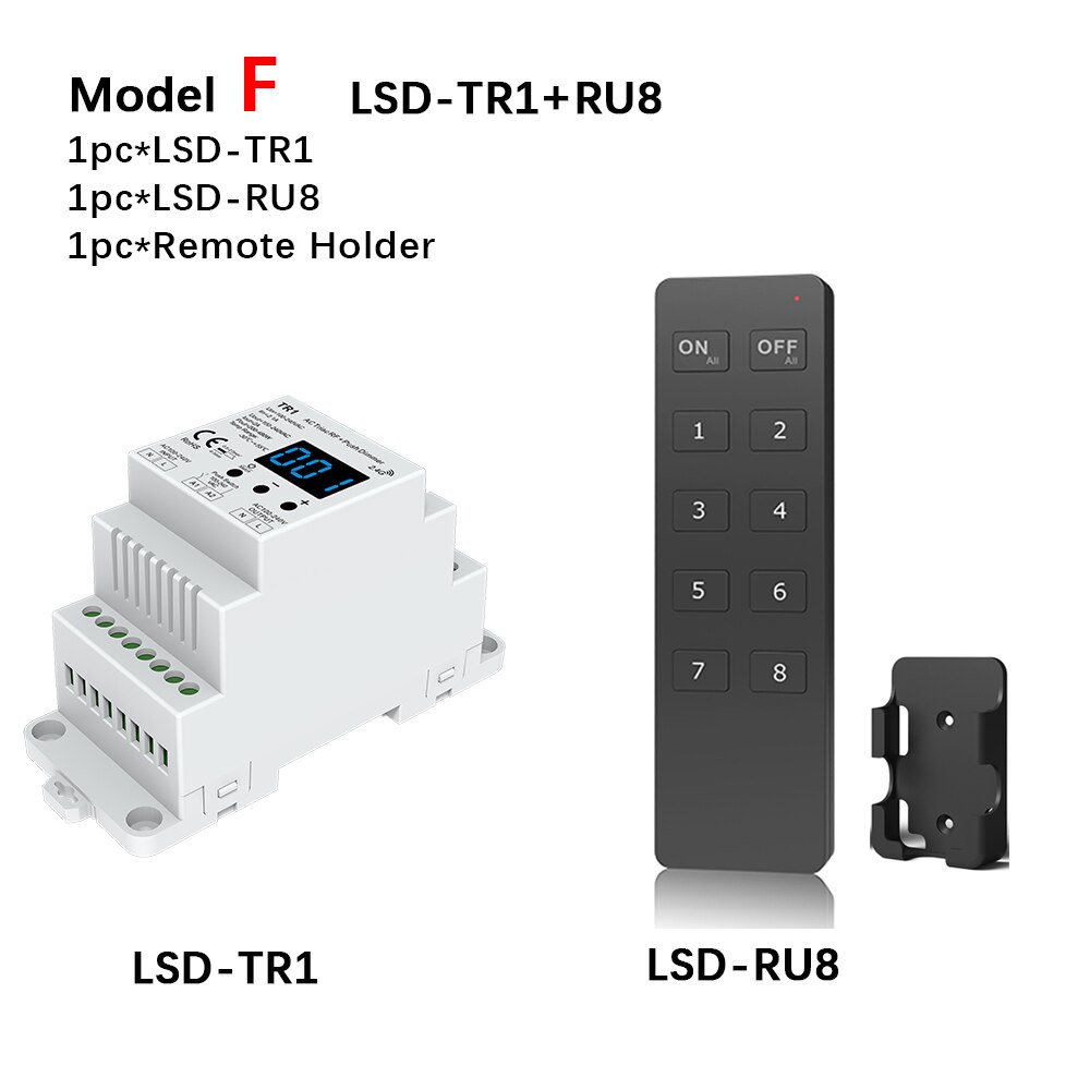AC Triac LED Dimmer 220V 230V 110V Wireless RF 2.4G Remote Control Dimmable Push Switch Smart Wifi Dimmer Switch LED Lamp Bulb: Model F