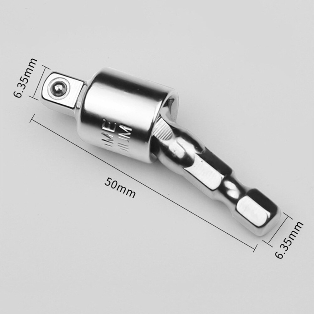 Universal Joint Set Ratchet Angle Extension Bar Socket Adapter 1/4" 3/8" 360 Degree Rotated S-quare Head Sleeve