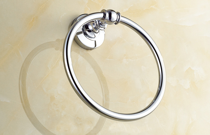 Chrom poliert Messing Bad Wand Montiert Handtuch Ring Halter Bad Zubehör Bad Hardware Bad Armaturen mba805