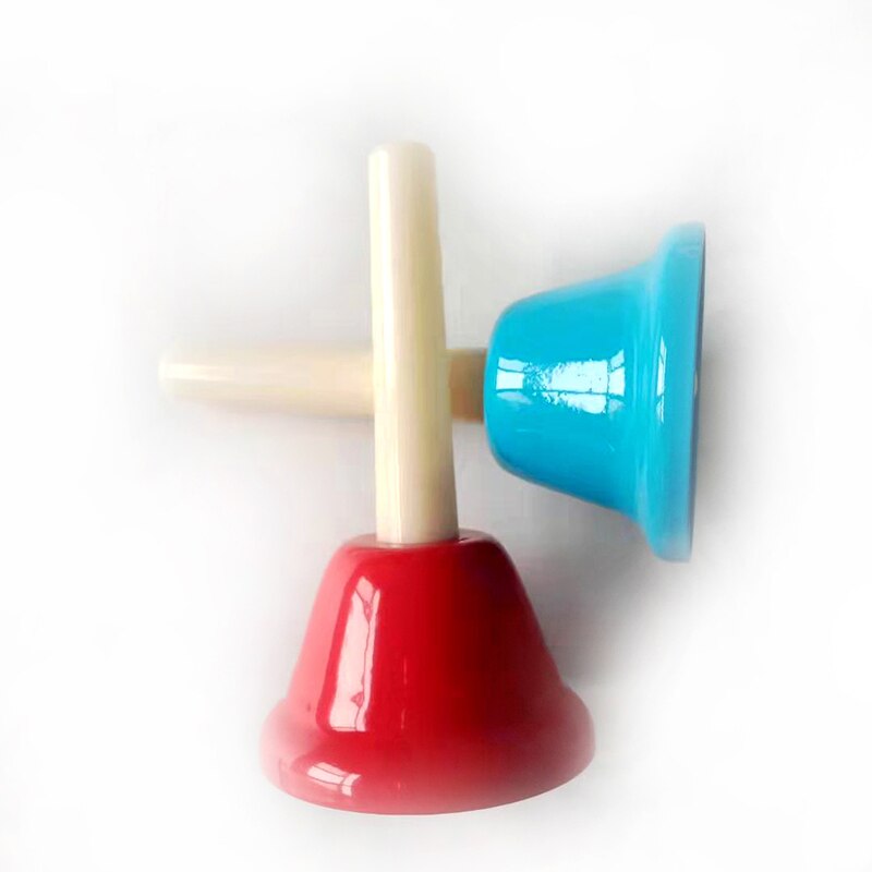 Instrumento Musical de colores para niños, campana de mano, 8 Uds., instrumento Musical de percusión para chico de Metal con 8 notas