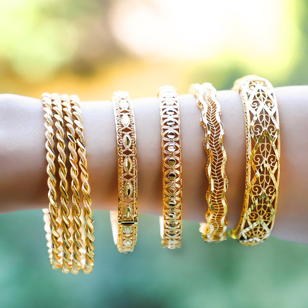 Dubai India Afrika Gouden Moslim Vrouwen Turkse Armband Golden Plaid Armband Armband Meisje Handgemaakte Sieraden Arabische