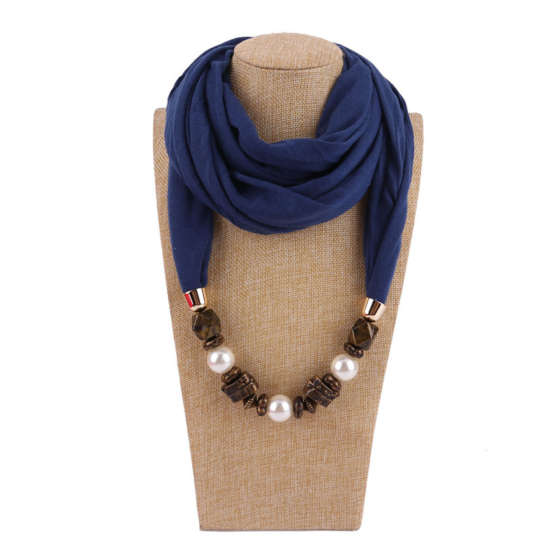 LaMaxPa Neue Frauen Solide Schmuck Anhänger Chiffon Schal Perle Schals und wickelt Weichen Weiblichen Zubehör: 12