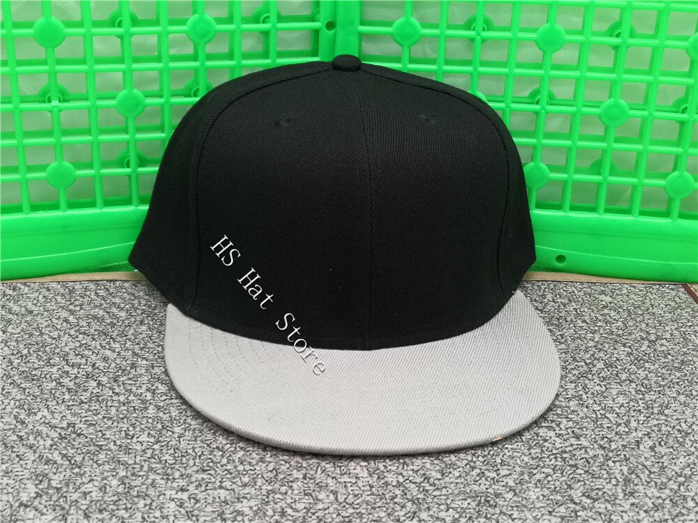 fast blank full lukk hofte hopp lokk hel nedleggelse menns størrelse flat brem regning baseball lokk utstyrt hatblack grå: 7