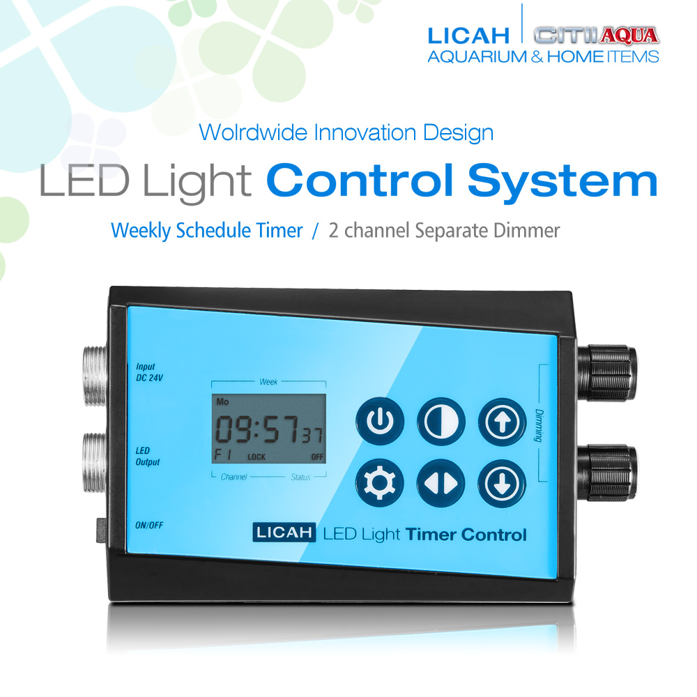 LICAH Aquarium LED Control System/Wekelijkse Timer/2 Kanaals Dimmer