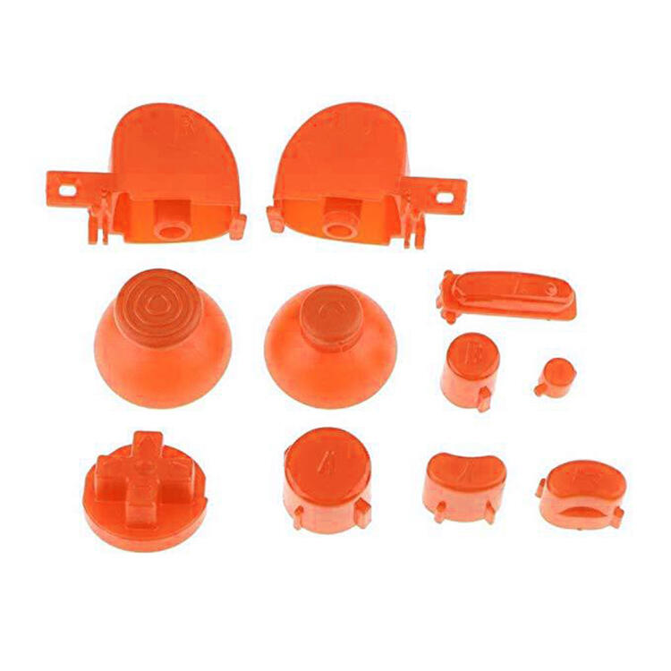 W całości zapinana na guziki komplet kolorowy L R ABXY Z klawiaturami Z nakładkami na guziki dla kontrolera Nintendo Gamecube uderzający Y X A B dla N GC nowość: Orange