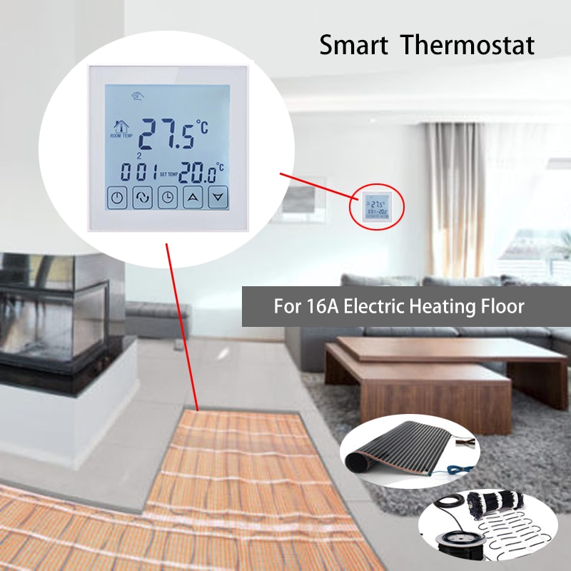 TDS23-EP or TDS21-EP Touch Screen Underfloor Heating Thermostat Room Thermostat Temperature Control for Electric Warm Floor