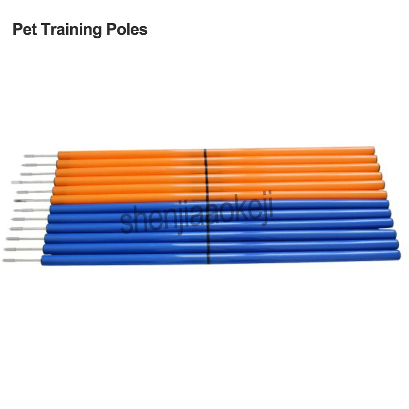 Portable Pet Training Poles Outdoor Dog Sports Equipment Dogs Activity Agility Weave Slalom 12 Pole/Set with Carrying Case