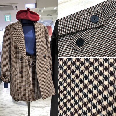 Conjunto de dos piezas de las mujeres conjunto de falda ropa de trabajo chaqueta + trajes de falda corta novedad cuadros Oficina Negocio 2 piezas conjuntos