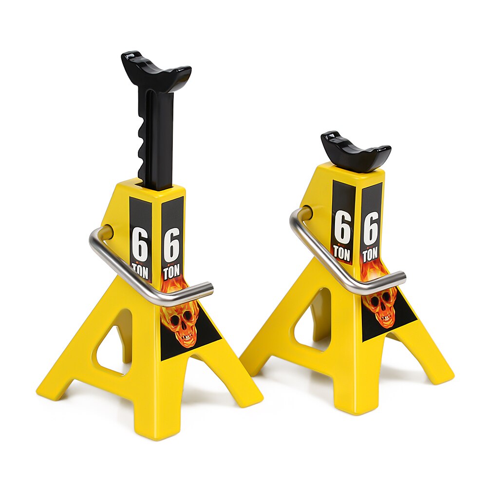 INJORA 2PCS Metal Height Adjustable 3T 6T Jack Repair Stand for 1/10 RC Crawler Car Traxxas TRX4 TRX6 Axial SCX10 90046: 6T Yellow