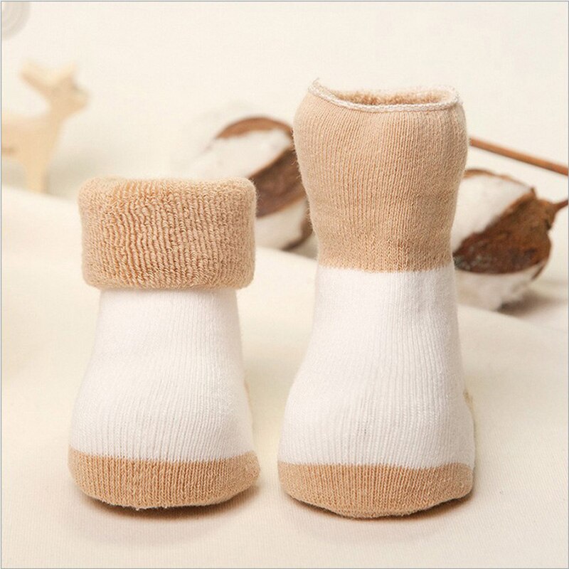 5 pares/lote bebê meias de algodão de inverno infantil meias do bebê menina menino antiderrapante 0-6 meses toddle recém-nascidos meias curtas