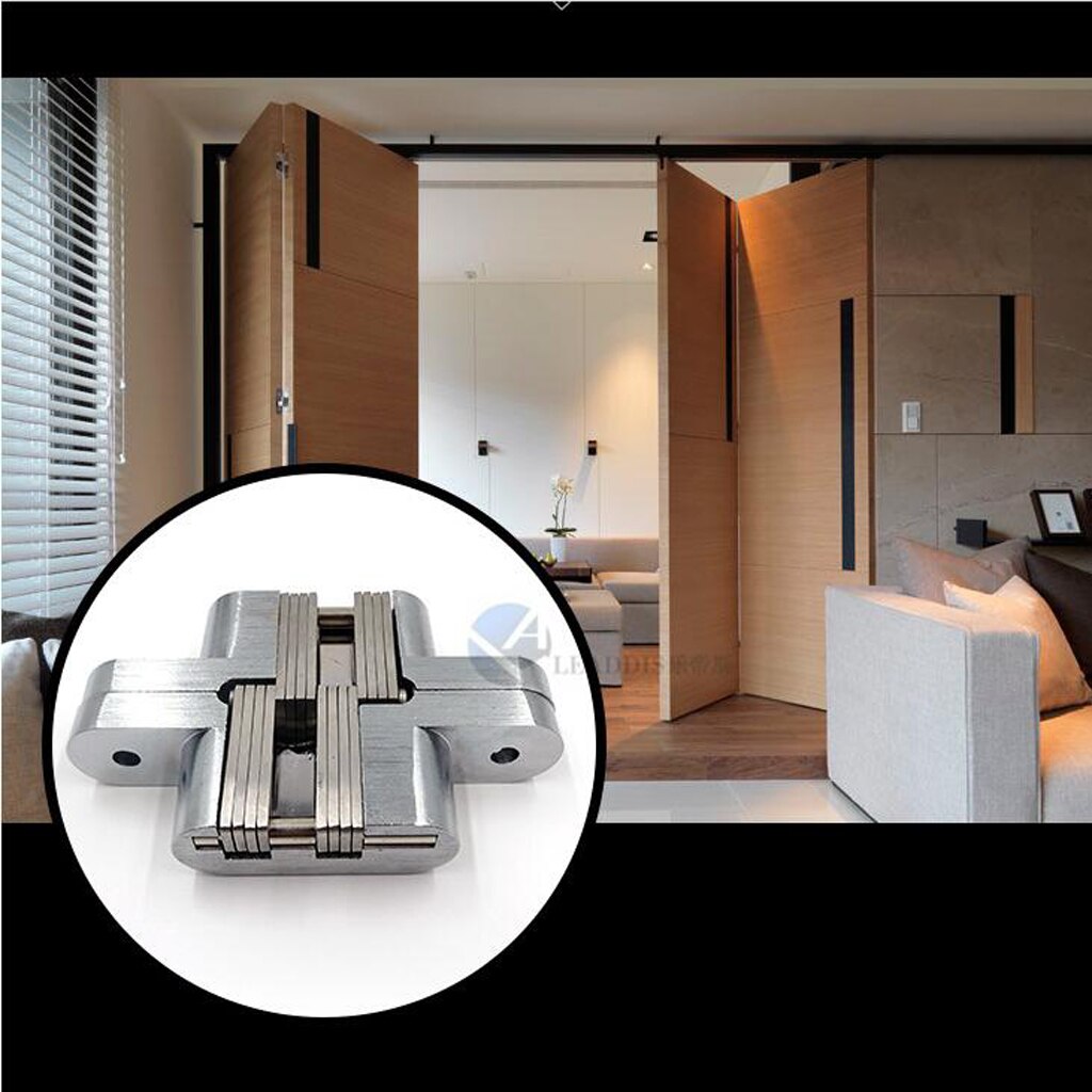 Heavy Duty Metal Hidden Cross Door Hinges Cabinet Cupboard Wardrobe Hinges