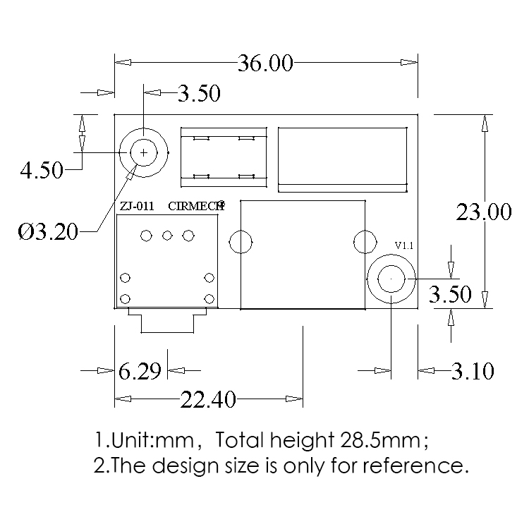 CIRMECH Audio adapter earphone Jack 3.5 mm Audio Socket PCB Adapter to 2.54 mm RCA to 3pin